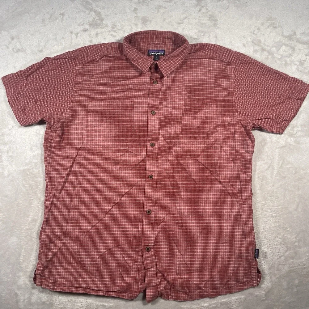 Patagonia Shirt Mens‎ XL Red Back Step Everyday Hemp Cotton Outdoor Sustainable
